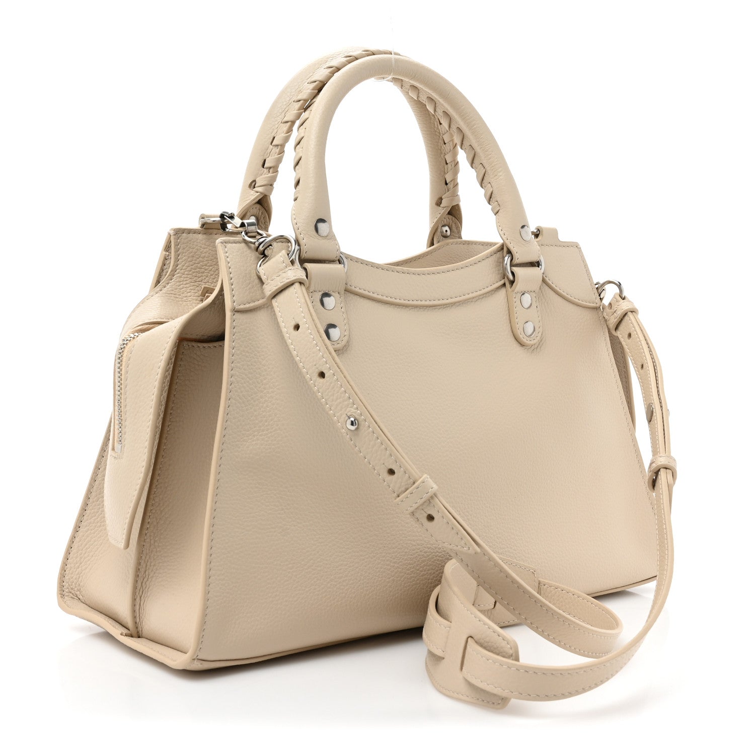 Balenciaga Grained Calfskin Neo Classic Silver Hardware S City Cream 3 of 13