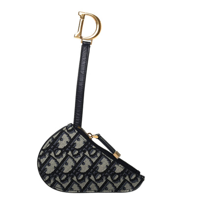 Christian Dior Oblique Saddle Coin Purse Blue 1 of 3
