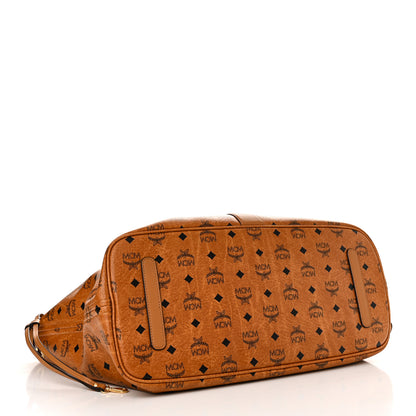 MCM Visetos Large Liz Reversible Shopper Tote Cognac 7 of 16