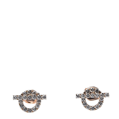 Hermes 18K Rose Gold Diamond Finesse Earrings 1 of 5