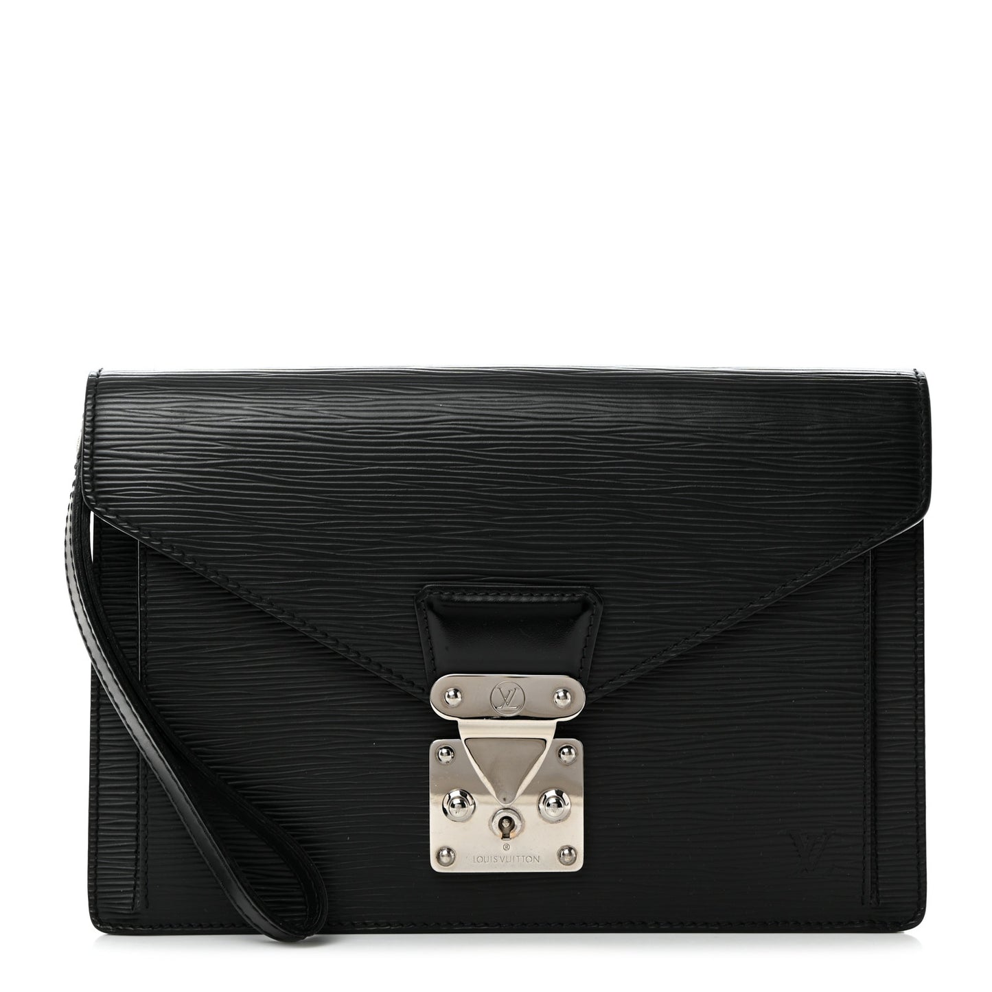 Epi Pochette Sellier Dragonne Clutch Black