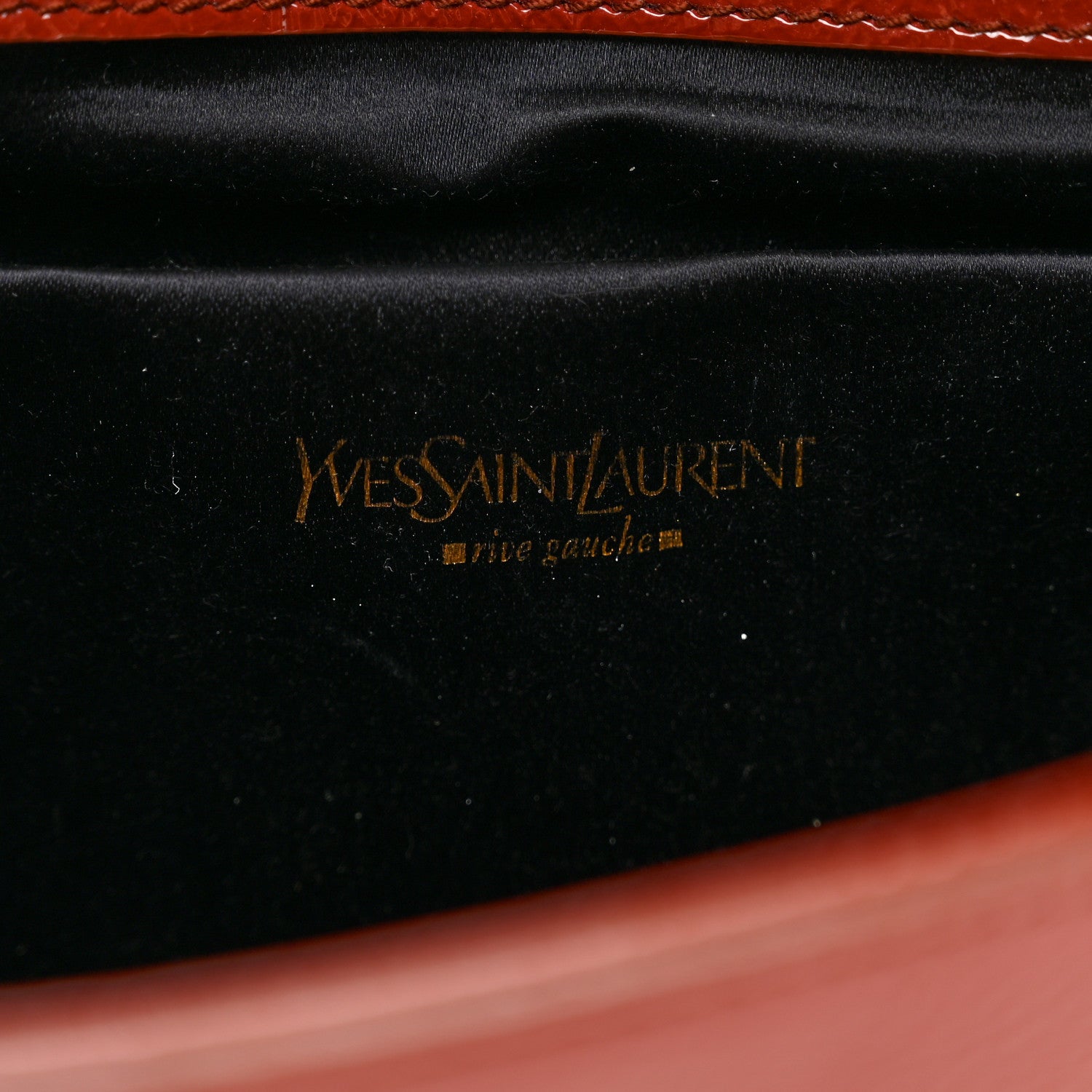Saint Laurent Textured Patent Monogram Large Belle De Jour Clutch Orange 6 of 6