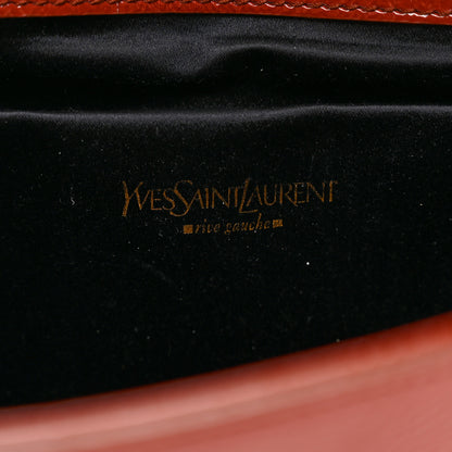 Saint Laurent Textured Patent Monogram Large Belle De Jour Clutch Orange 6 of 6