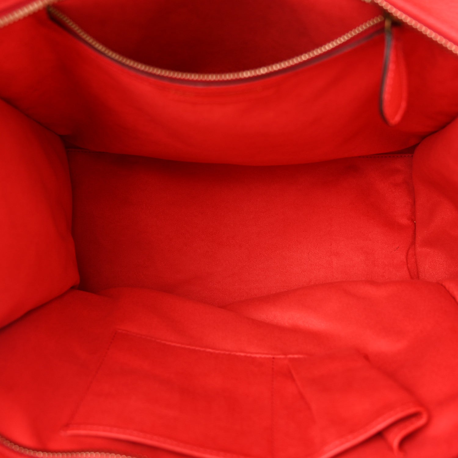 Celine Drummed Calfskin Medium Luggage Coquelicot 5 of 10