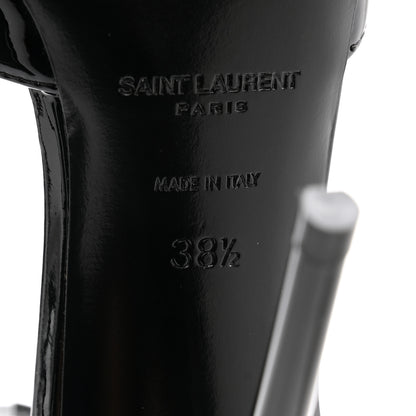 Saint Laurent Patent Calfskin Fur Jamie 110 Pumps 38.5 Black 7 of 9