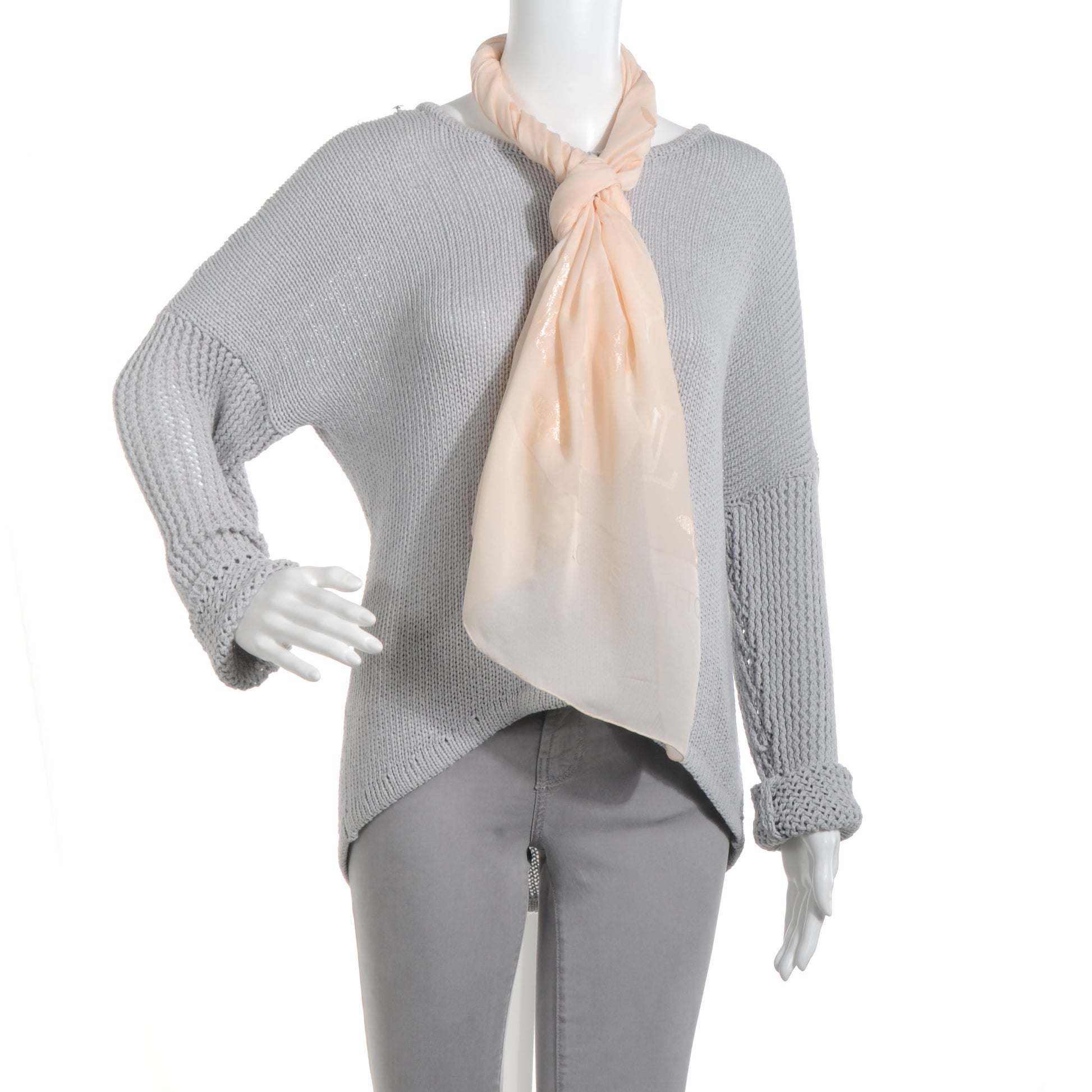 Louis Vuitton Silk Polyamide Glitter Monogram Shawl Beige 2 of 5