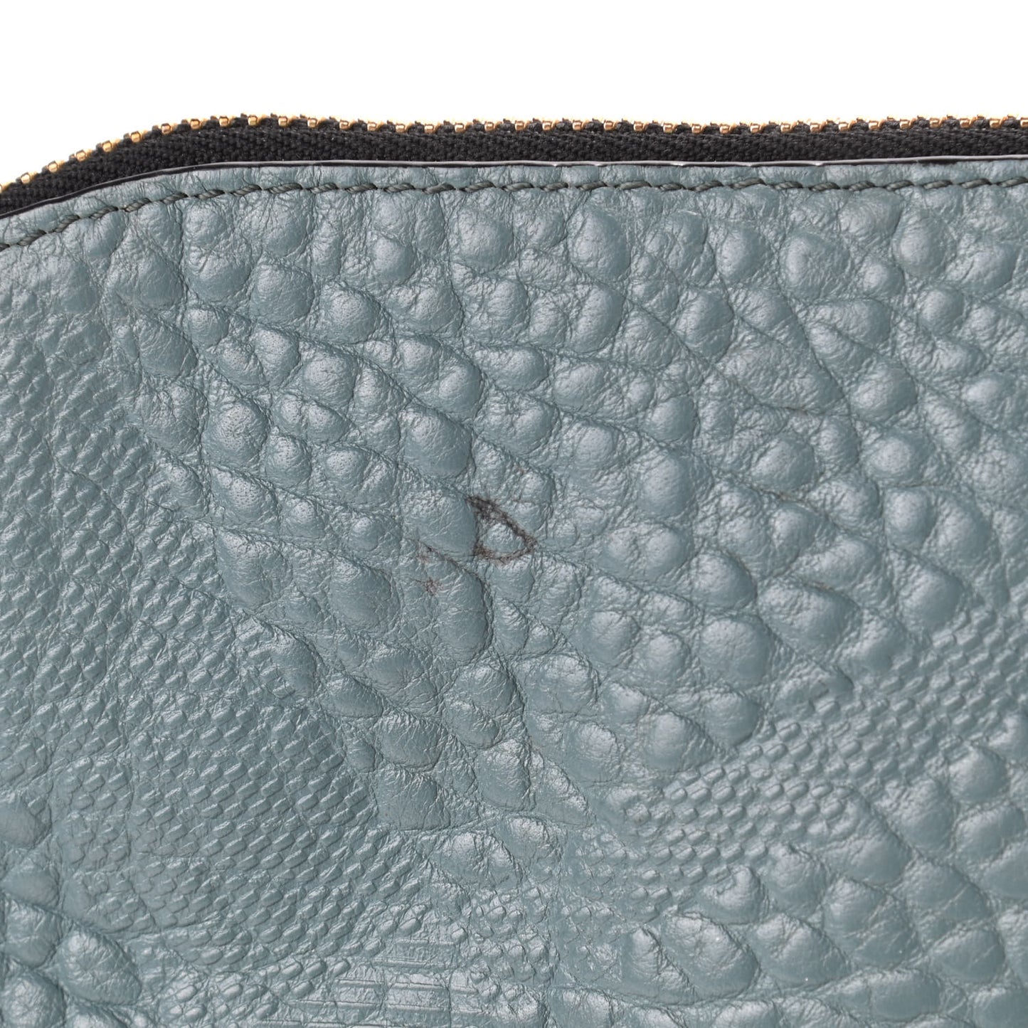 Signature Grain Calfskin Check Embossed Peyton Crossbody Clutch Bag Celadon Blue