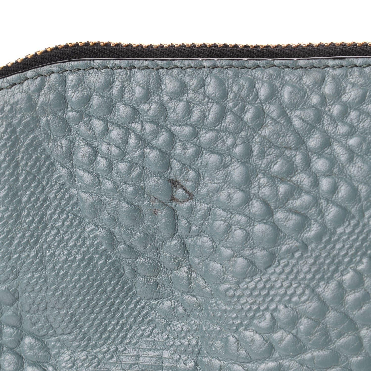 Burberry Signature Grain Calfskin Check Embossed Peyton Crossbody Clutch Bag Celadon Blue 5 of 5