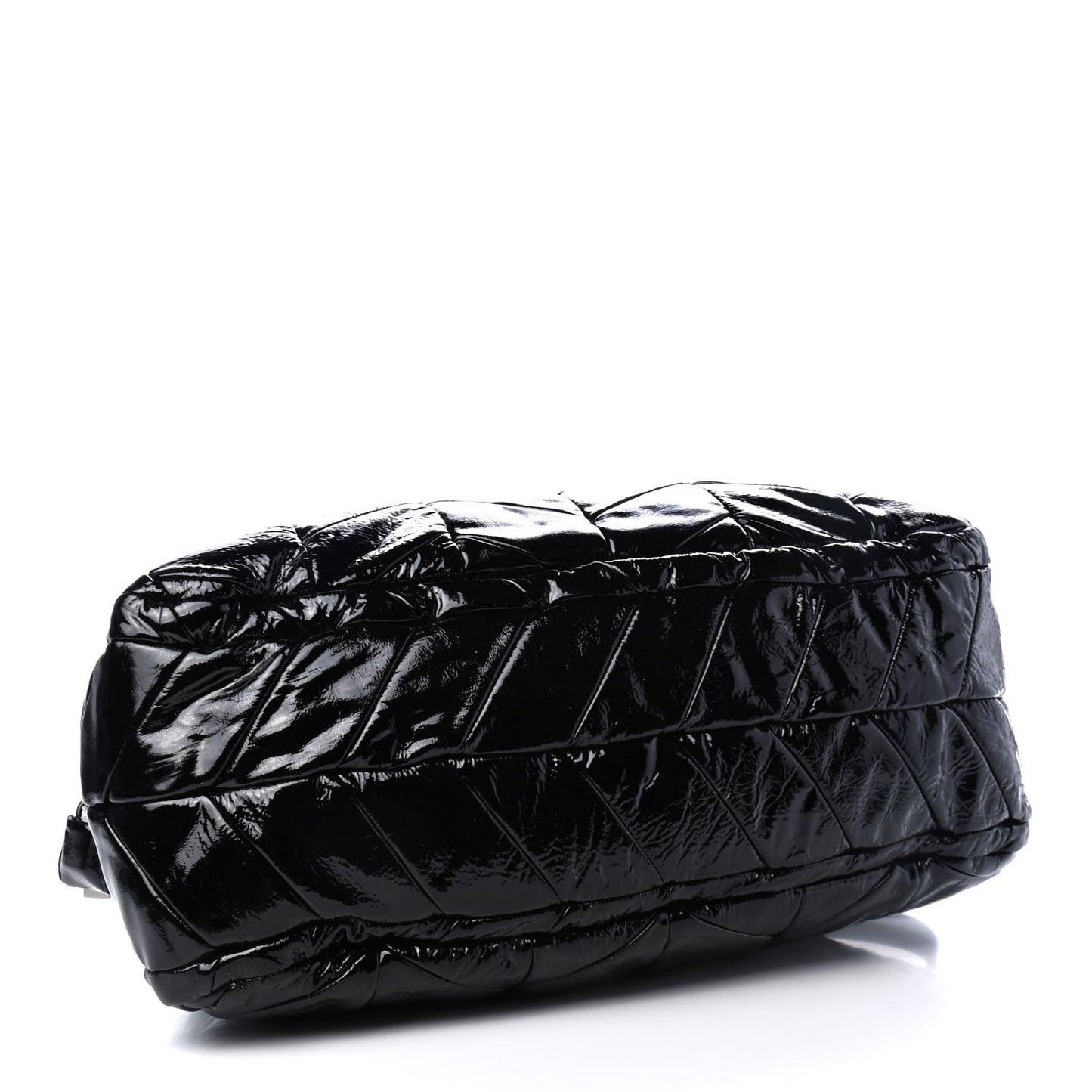 Vernice Chevron Dome Satchel Black
