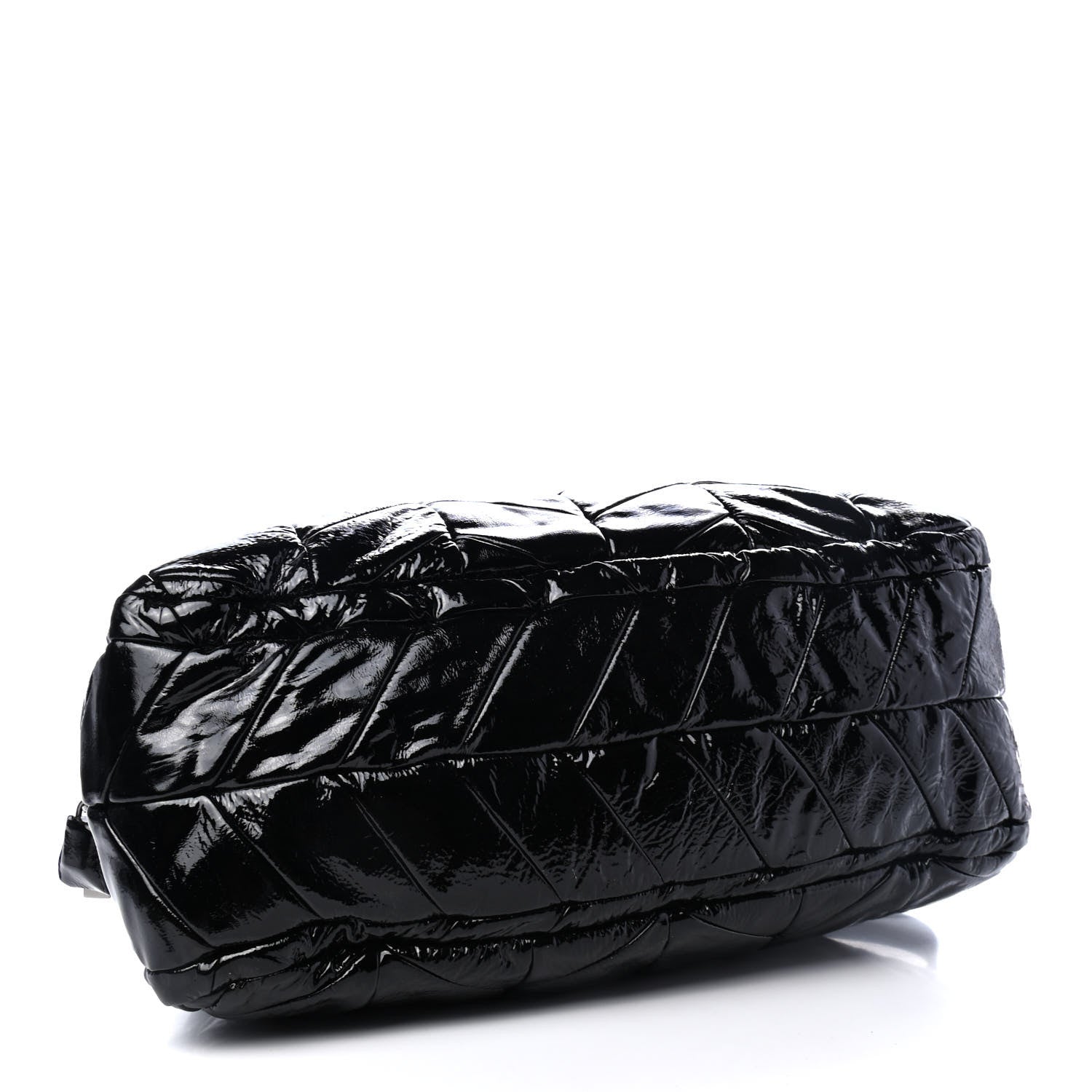 Prada Vernice Chevron Dome Satchel Black 3 of 4