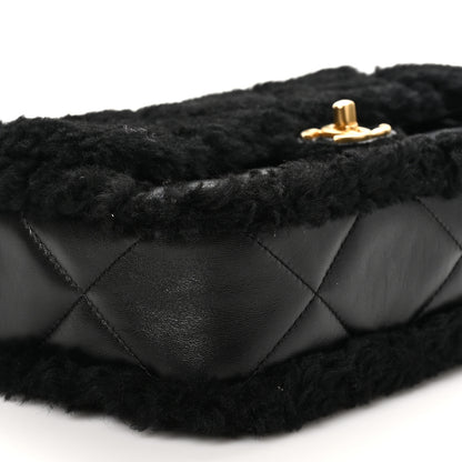 Chanel Shearling Lambskin Quilted Furry Coco Flap Black 9 of 11