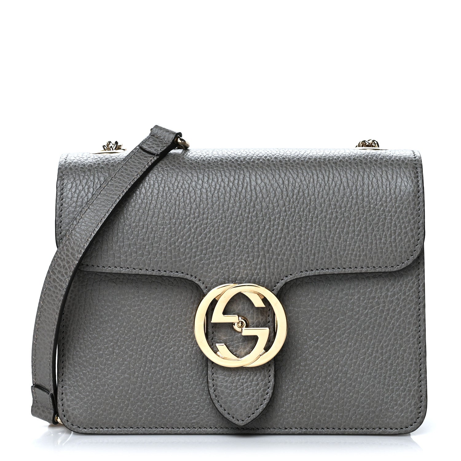 Gucci Dollar Calfskin Small Interlocking G Shoulder Bag Loess 1 of 12