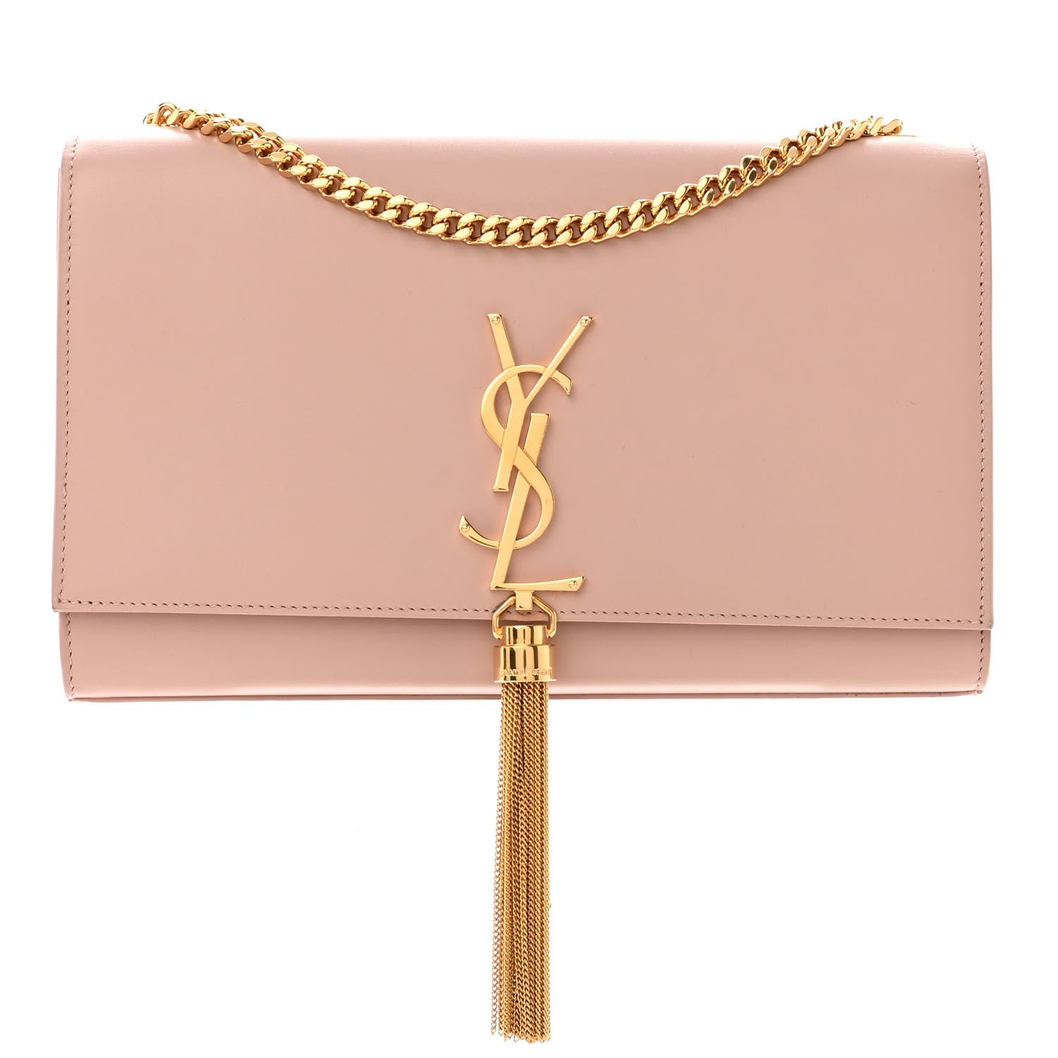 Saint Laurent Grain De Poudre Medium Classic Monogram Kate Tassel Satchel Pale Blush 1 of 8