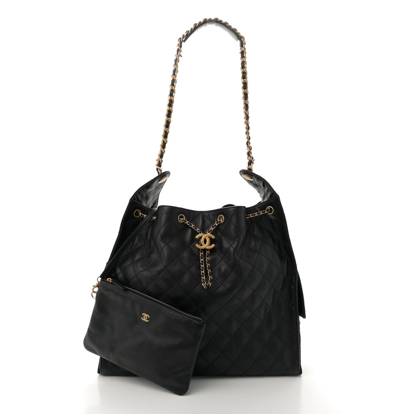 Caviar Quilted Large Chanel 25 Handbag Black