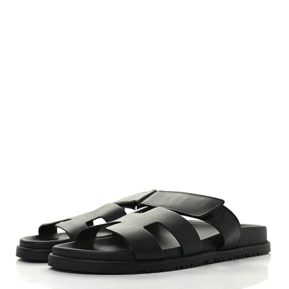 Hermes Calfskin Womens Chypre Sandals 41 Black 3 of 8