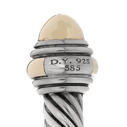 David Yurman Sterling Silver 14K Yellow Gold 5mm Cable Classics Dome Bracelet 3 of 4