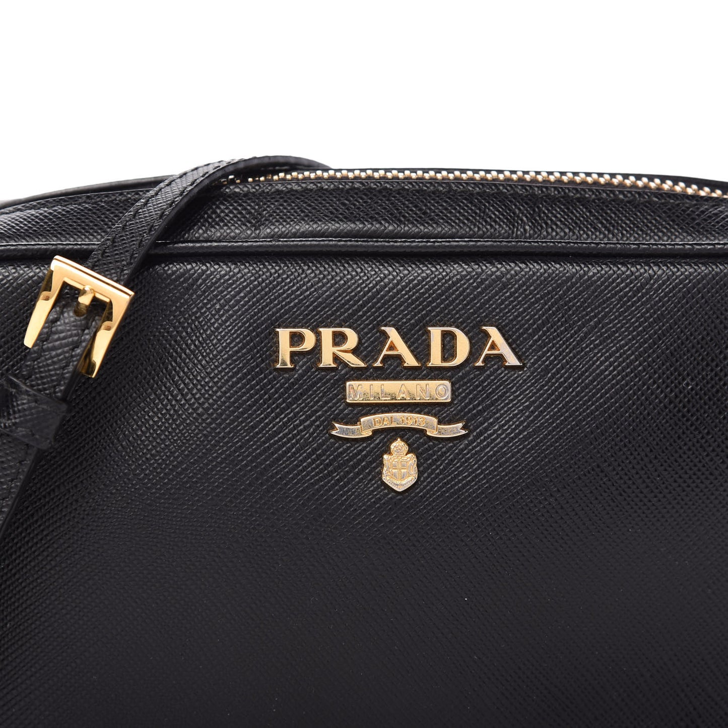 Saffiano Lux Small Camera Crossbody Bag Black