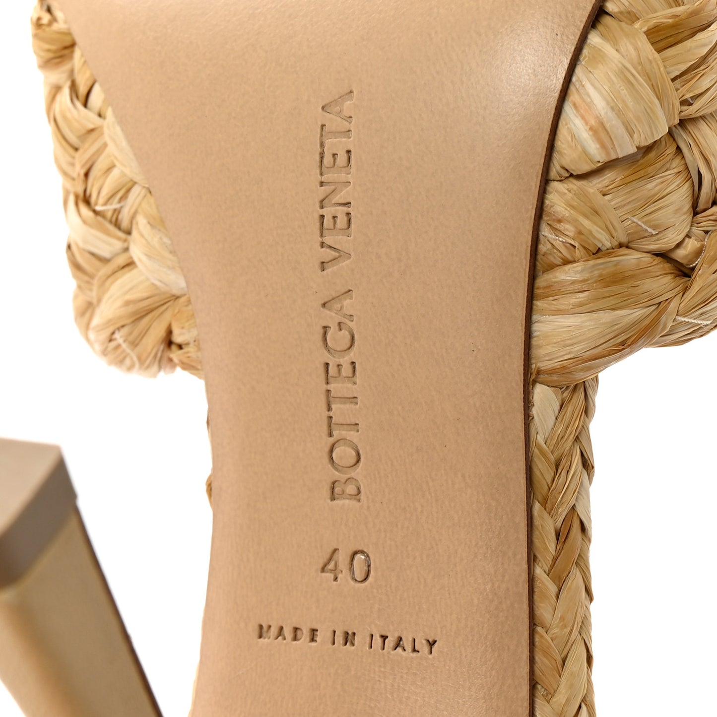 Raffia Twisted Intrecciato Stretch Mule Sandals 40 Macadamia