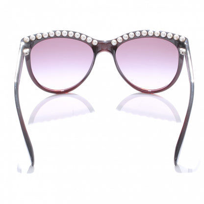Chanel Cat Eye Freshwater Pearl Sunglasses 6040 H Burgundy 2 of 4