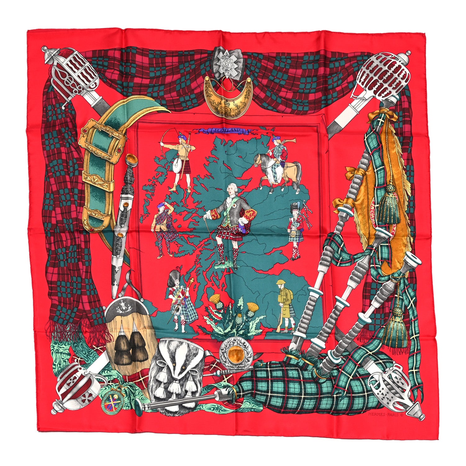 Hermes Silk Scotland Scarf 90 2 of 6