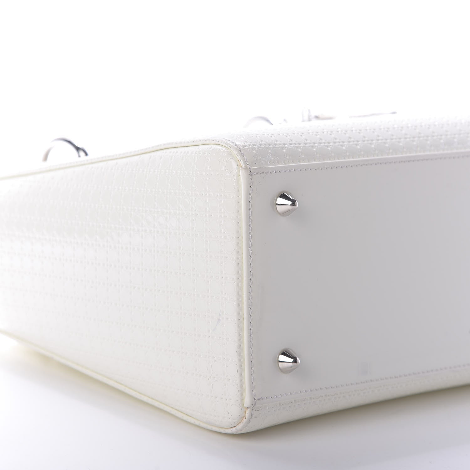 Christian Dior Patent Micro Cannage Medium Lady Dior White 7 of 10