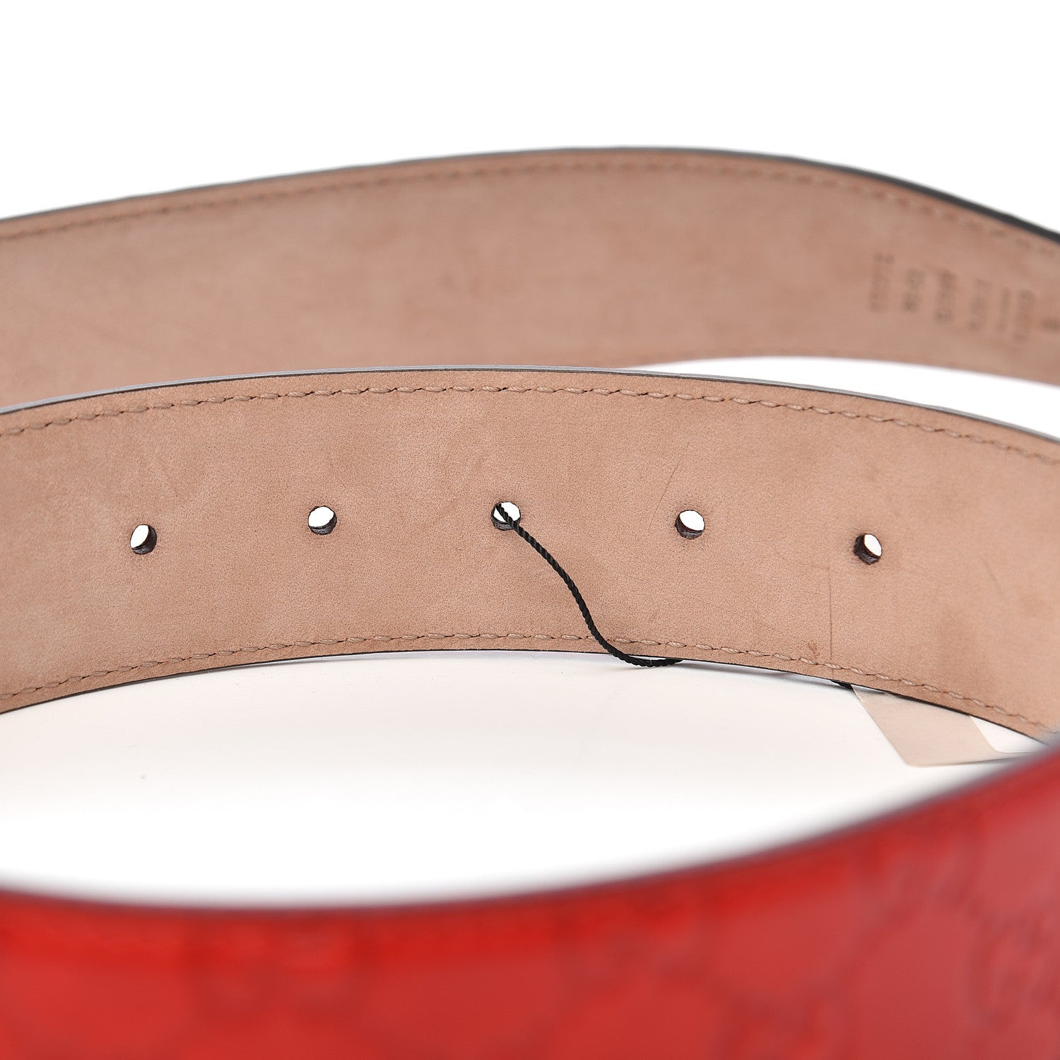 Gucci Guccissima Signature Interlocking G 40mm Belt 85 34 Red 6 of 6