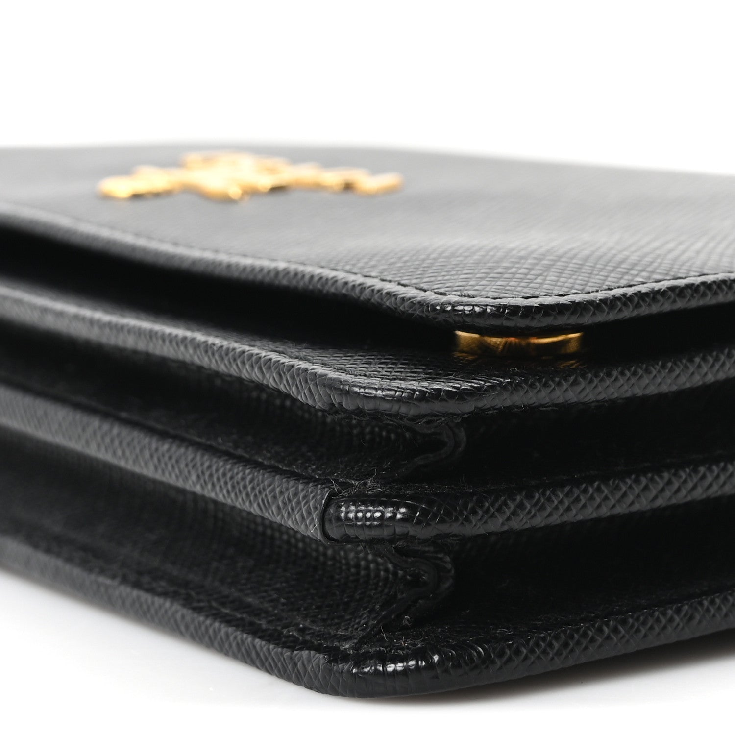 Prada Saffiano Lux Chain Wallet Black 9 of 9
