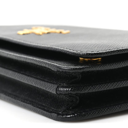 Prada Saffiano Lux Chain Wallet Black 9 of 9