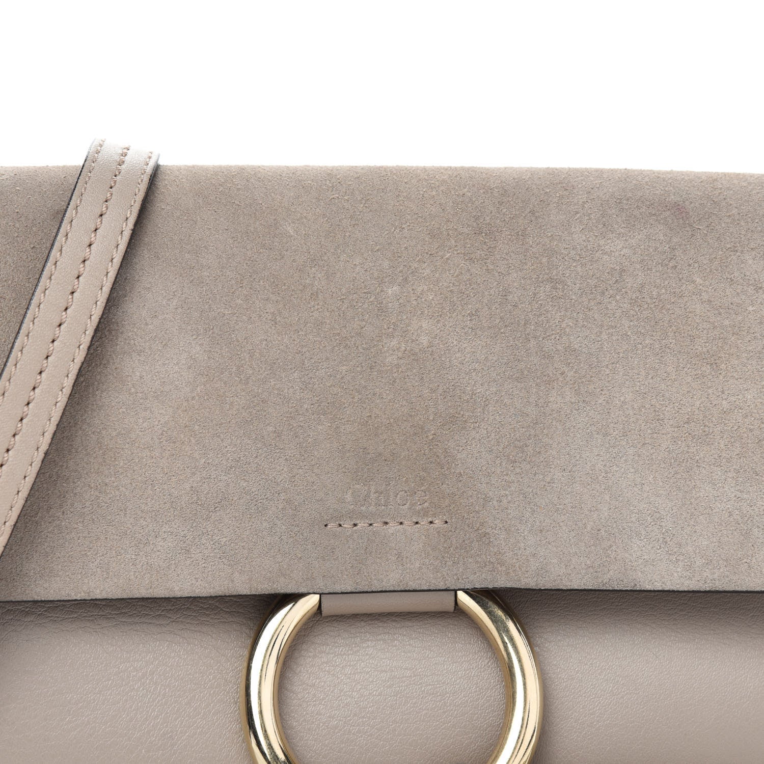 Chloe Suede Calfskin Small Faye Shoulder Bag Motty Grey 13 of 13