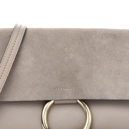 Chloe Suede Calfskin Small Faye Shoulder Bag Motty Grey 13 of 13