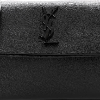 Saint Laurent Grain De Poudre Medium West Hollywood Monogram Fold-Over Black 7 of 9
