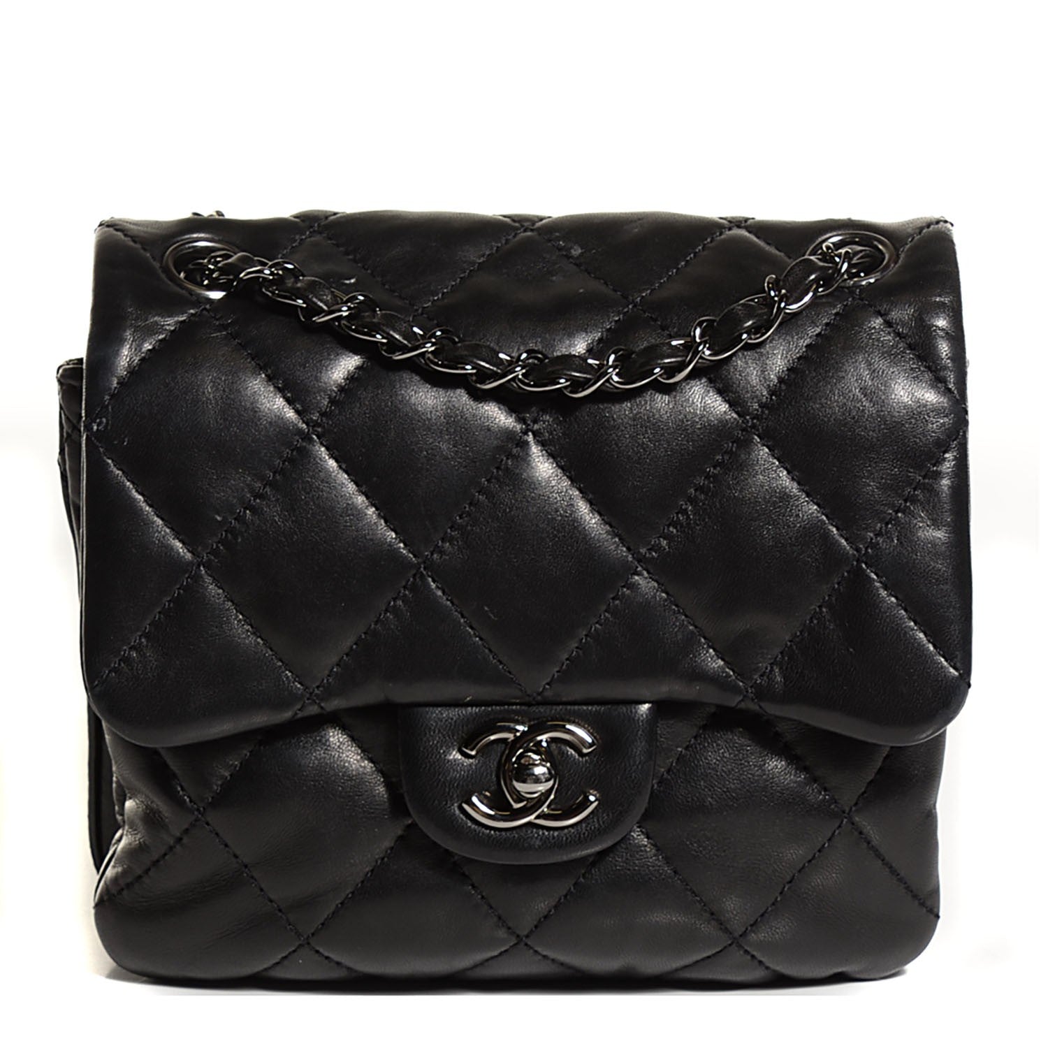 Chanel Lambskin Quilted Mini Chanel 3 Flap Black 1 of 8