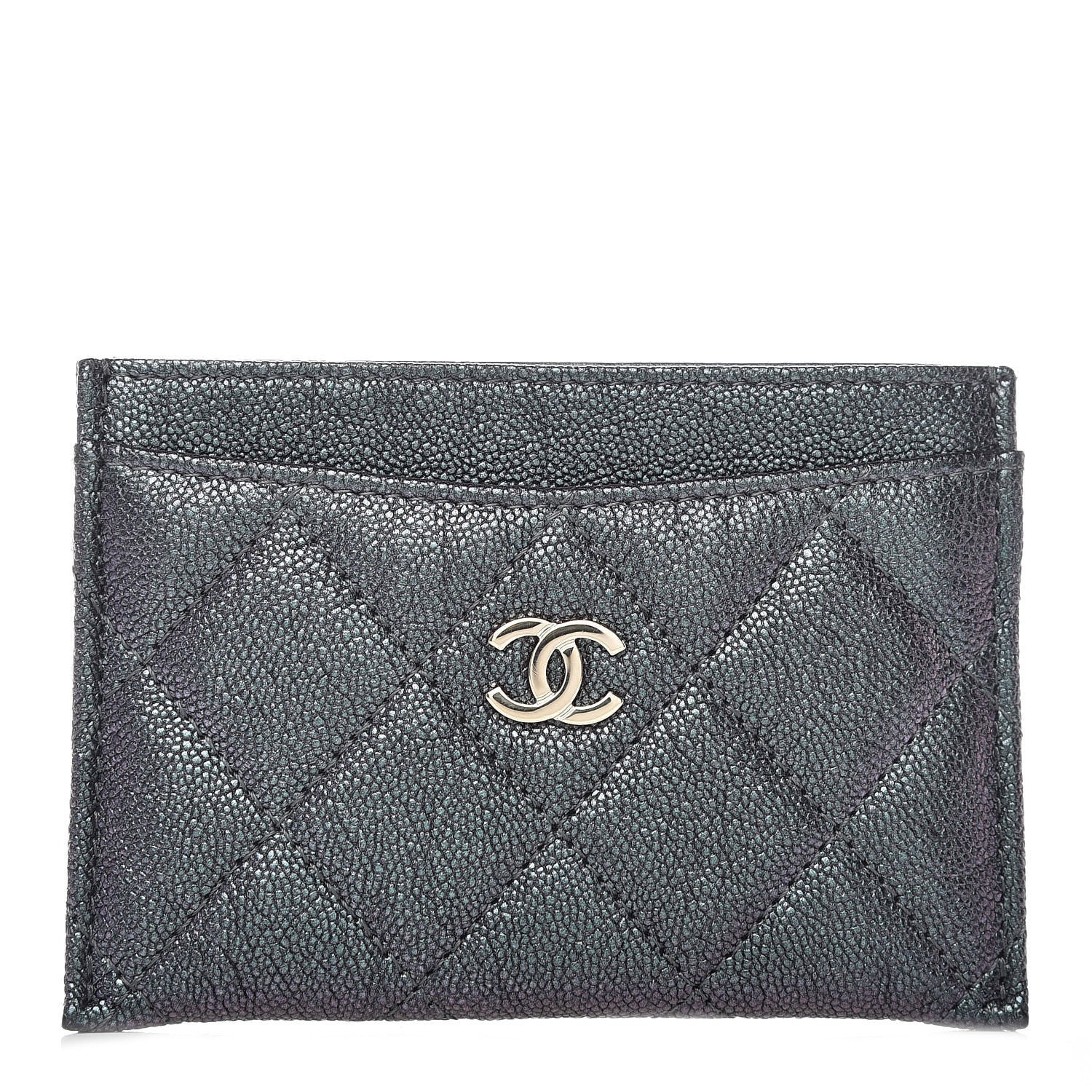 Chanel Iridescent Caviar Quilted Card Holder Black 1 of 9