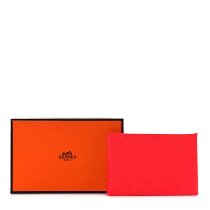 Hermes Chevre Mysore Verso Calvi Card Case Rose Texas Quebracho 9 of 9