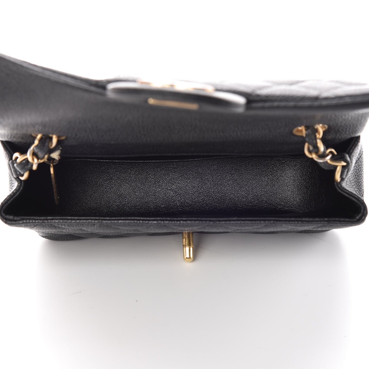 Caviar Quilted Mini Rectangular Flap Dark Charcoal