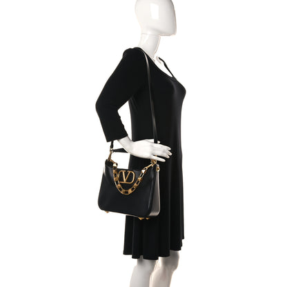 Valentino Garavani Nappa Stud Sign Hobo Black 2 of 13