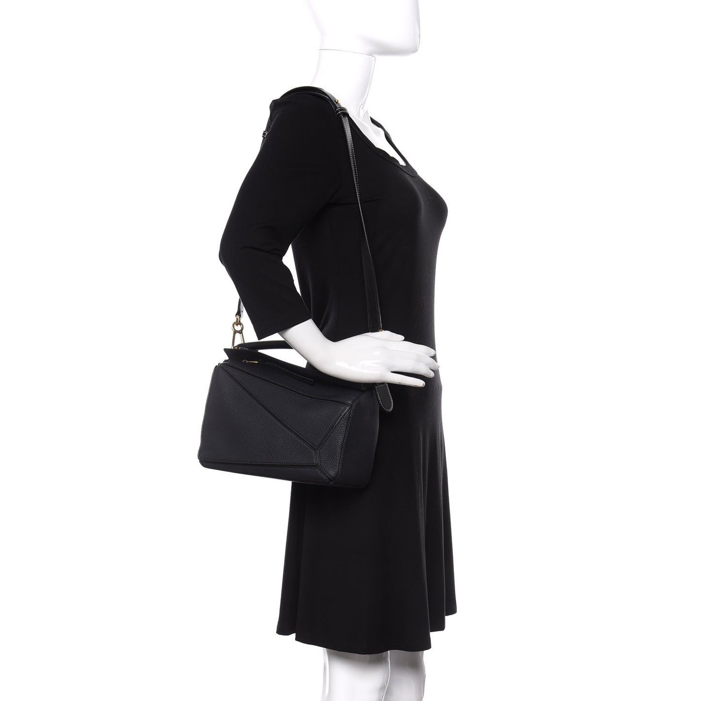Calfskin Small Puzzle Bag Midnight Blue Black