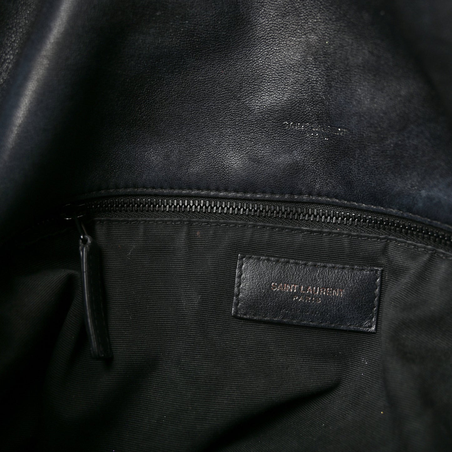 Lambskin Quilted Monogram Monochrome Medium Loulou Puffer Chain Satchel Black