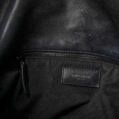 Saint Laurent Lambskin Quilted Monogram Monochrome Medium Loulou Puffer Chain Satchel Black 12 of 18