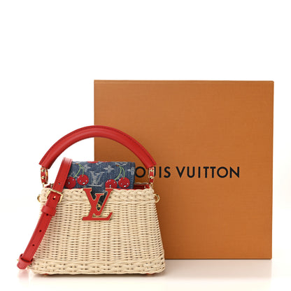 Louis Vuitton LV X TM Rattan Denim Calfskin Cerises Capucines Mini 10 of 10