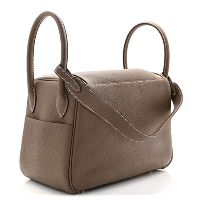 Hermes Taurillon Clemence Lindy 26 Etoupe 2 of 11