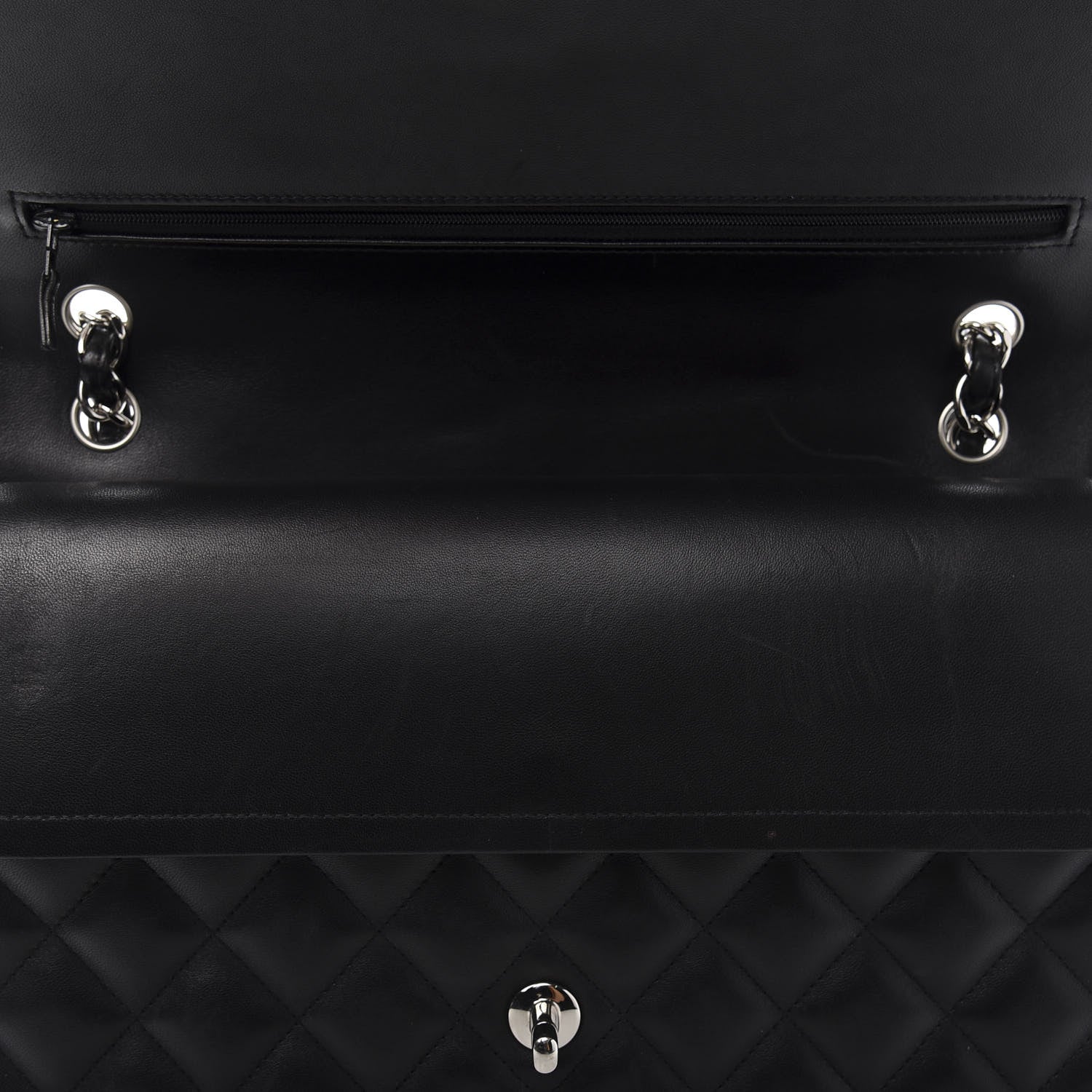 Chanel Lambskin Quilted Jumbo Double Flap Black 9 of 14