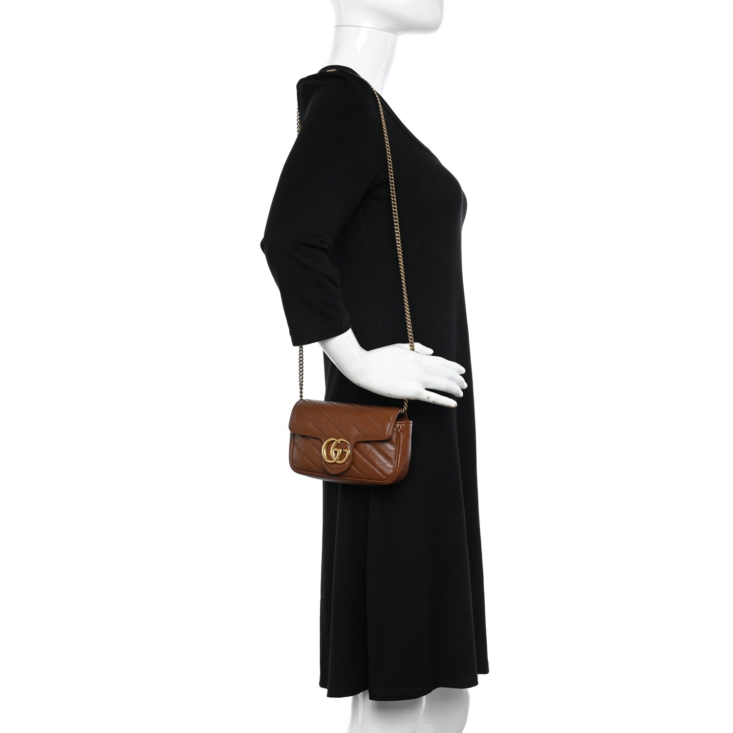 Gucci Azalea Calfskin Matelasse Diagonal Super Mini GG Marmont Shoulder Bag Cuir 2 of 10