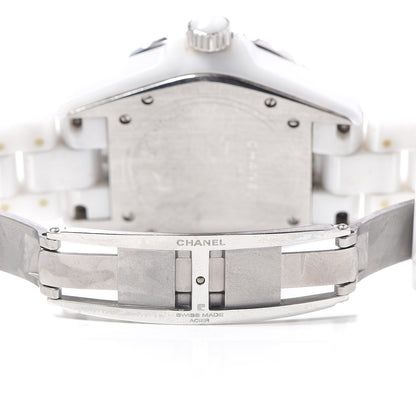 Chanel Stainless Steel Ceramic Diamond 38mm J12 Automatic Watch White 6 of 6