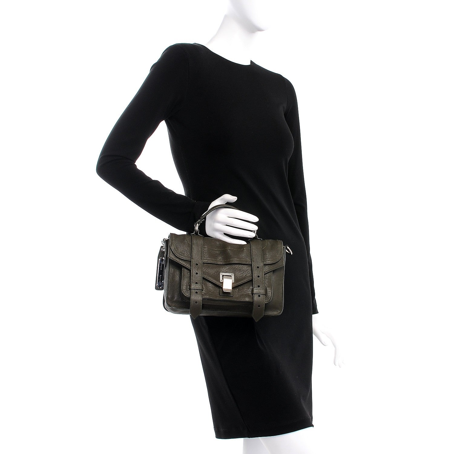 Proenza Schouler Lambskin Tiny PS1 Satchel Military 3 of 8