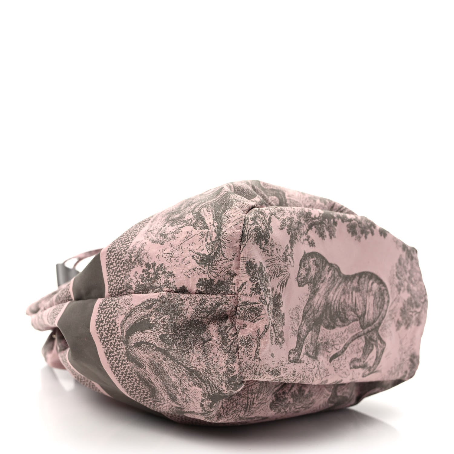 Christian Dior Technical Fabric Embroidered Toile De Jouy Sauvage DiorTravel Pouch Pink Gray 3 of 6