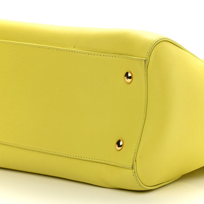 Versace Vitello Calfskin Large Signature Tote Yellow 8 of 12