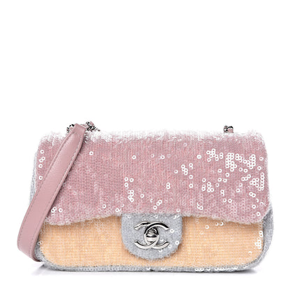 Chanel Sequin Mini Waterfall Flap Pink Blue Yellow 1 of 10