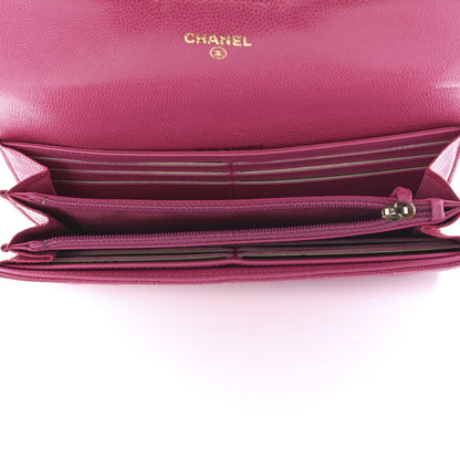Chanel Caviar Quilted Large Gusset Flap Wallet Pink 5 of 13