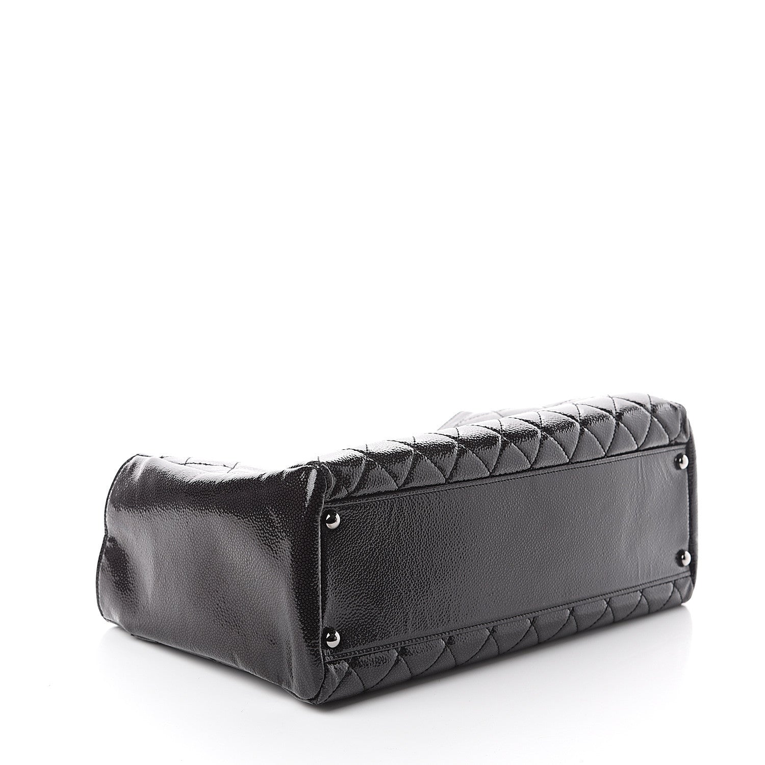 Chanel Patent Caviar Diamond Quilted Small Shine Reissue Tote Black 3 of 9